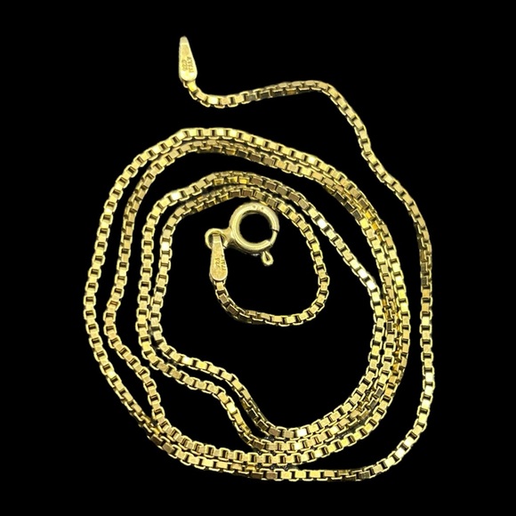 Jewelry - Gold over sterling silver box chain necklace Italy